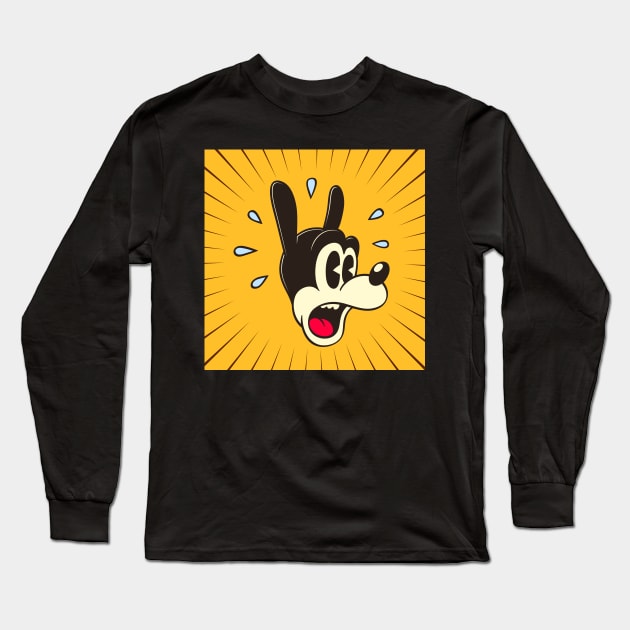 Retro cartoon amazed Long Sleeve T-Shirt by Designograph